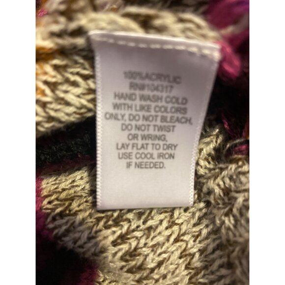 Women’s L Cardigan Bohemian Fringe Multicolor Striped Knit Hippie South… - Picture 5 of 12